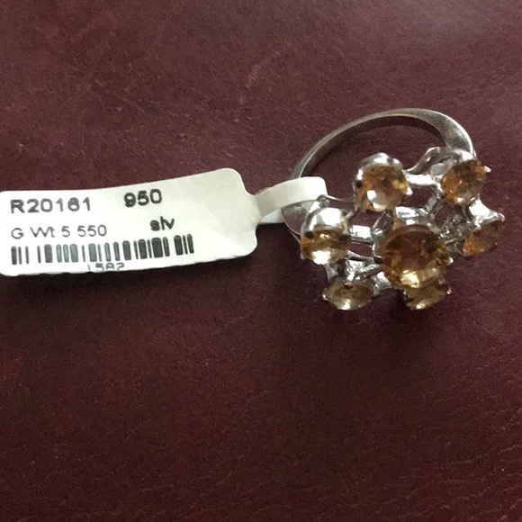 New Citrine and Sterling Silver Ring Sz 6 - Picture 4 of 4